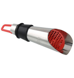 FACKELMANN Decanteerschenker met zeefje zilver/zwart/rood